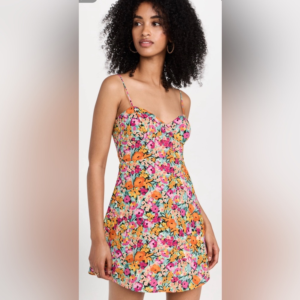 NWT For Love and Lemons $198 Floral Spaghetti Strap Dress XS
